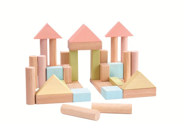 Blokken, hout, 40 stuks, 18m+
