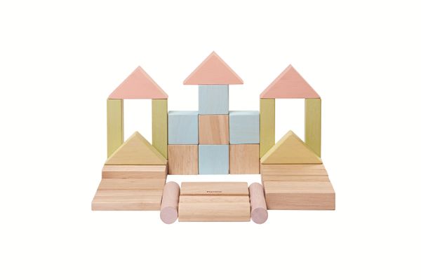 Blokken, hout, 40 stuks, 18m+