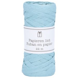 Wrapping ribbon, paper, light blue, 22 m