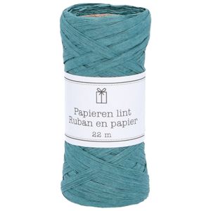 Wrapping ribbon, paper, dark green, 22 m