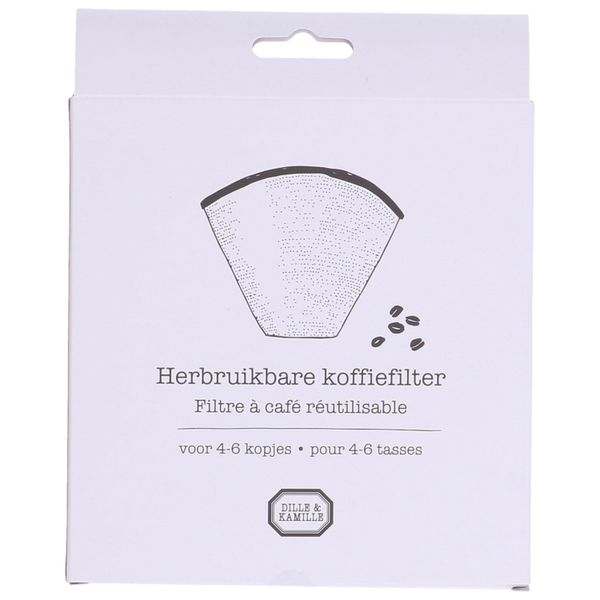 Reusable coffee filter, stainless steel, 4-6 cups