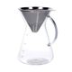 Coffee pot with filter, glass and stainless steel, 600 ml