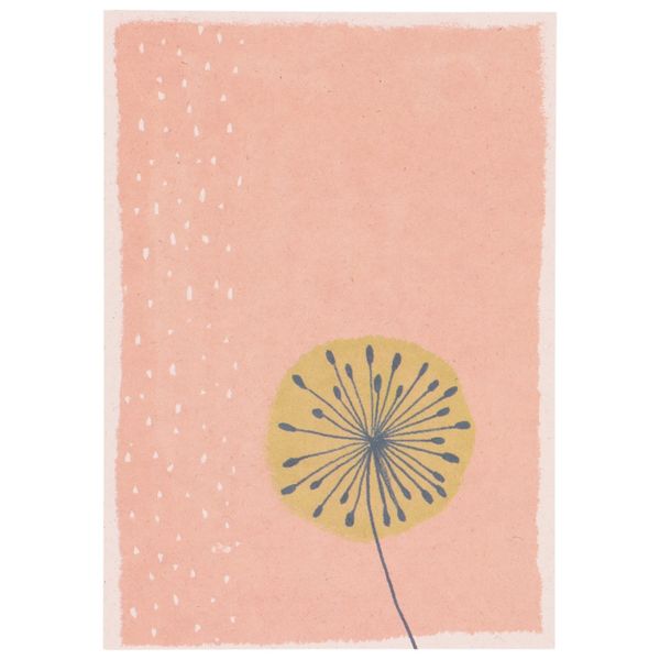 Kaart, plantaardig papier, paardenbloem, 14,8 x 10,5 cm