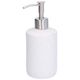 Soap pump dispenser, ceramic and stainless steel, white speckled, ⌀ 7.5 x 17.5 cm