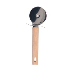 Pizza cutter, stainless steel and wood, 19 cm