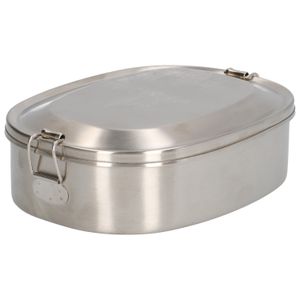 Lunch box, stainless steel, 18.5 x 14.5 cm