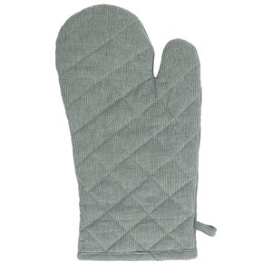 Oven mitt, organic cotton, green mottled