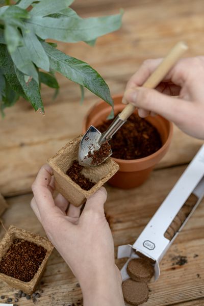 Mini-Gartenwerkzeug in Baumwolltasche zum Aufrollen, 6-teilig