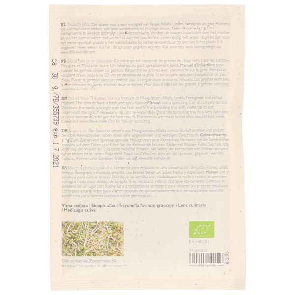 Kiemgroente, biologisch, salade mix
