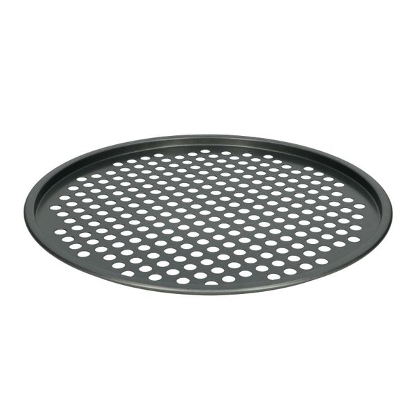 Plaque de cuisson pour pizza, métal noir, Ø 31 cm