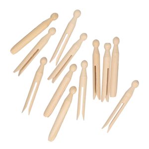 Clothespins round, wood, 12 pieces