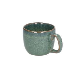 Espresso cup reactive glaze, stoneware, green
