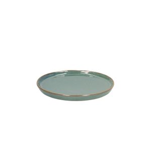 Pastry plate reactive glaze, stoneware, green, Ø 15 cm