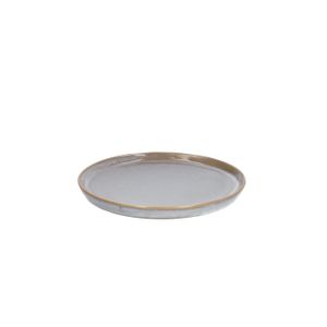 Pastry plate reactive glaze, stoneware, grey, Ø 15 cm