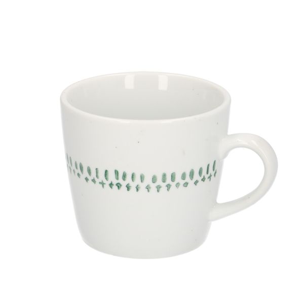 Beker, porselein, wit gespikkeld met druppelmotief