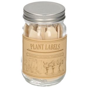 Plant labels in jar, wood, pack of 40