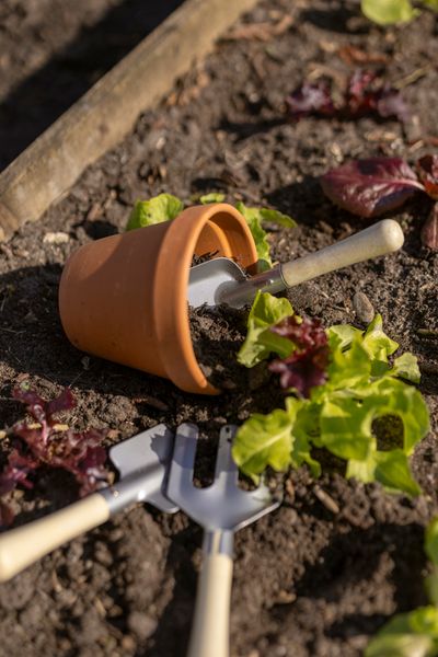 Kit de jardinage enfant, zinc et bois, 3 pièces, 3+