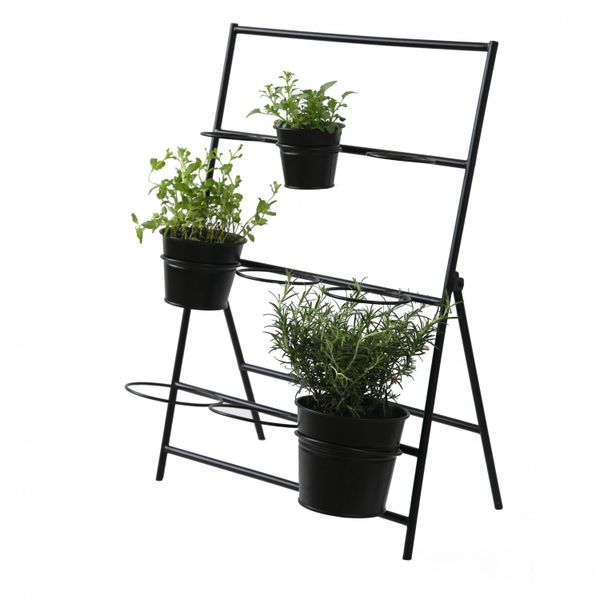 Plant rack, metal, black