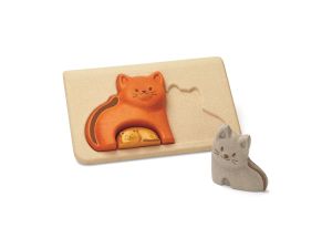 Puzzle cat, rubberwood, 18m+