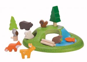 Animals in the forest, rubberwood, 3+