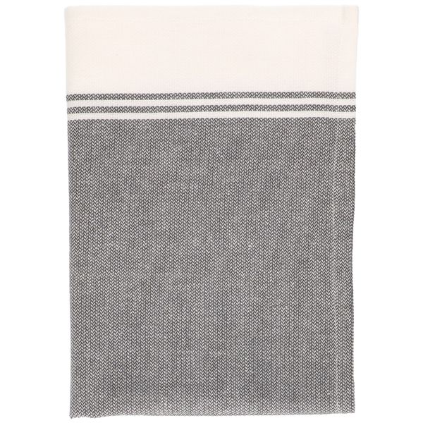 Tea towel, organic cotton, anthracite/white blend, 50 x 70 cm