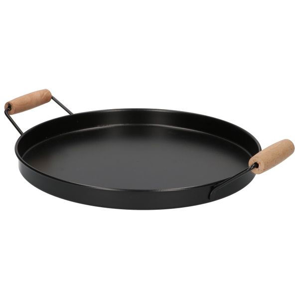 Dienblad, zink, zwart, Ø 32 cm