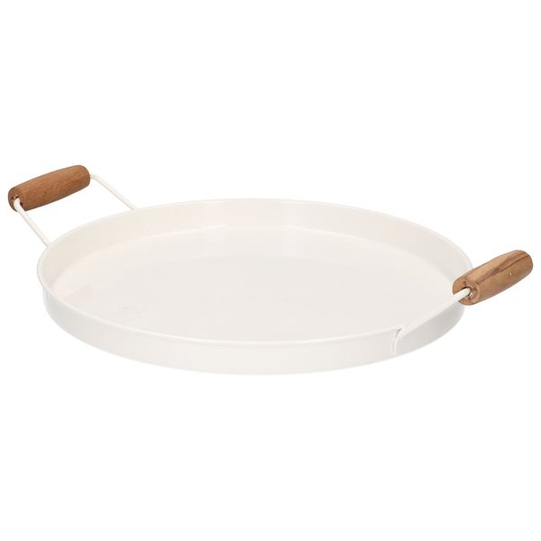 Dienblad, zink, wit, Ø 32 cm