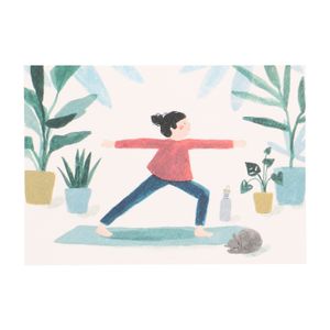 Kaart, yoga met kat