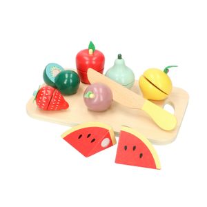 Snijsetje fruit, hout, 9-delig, 3+