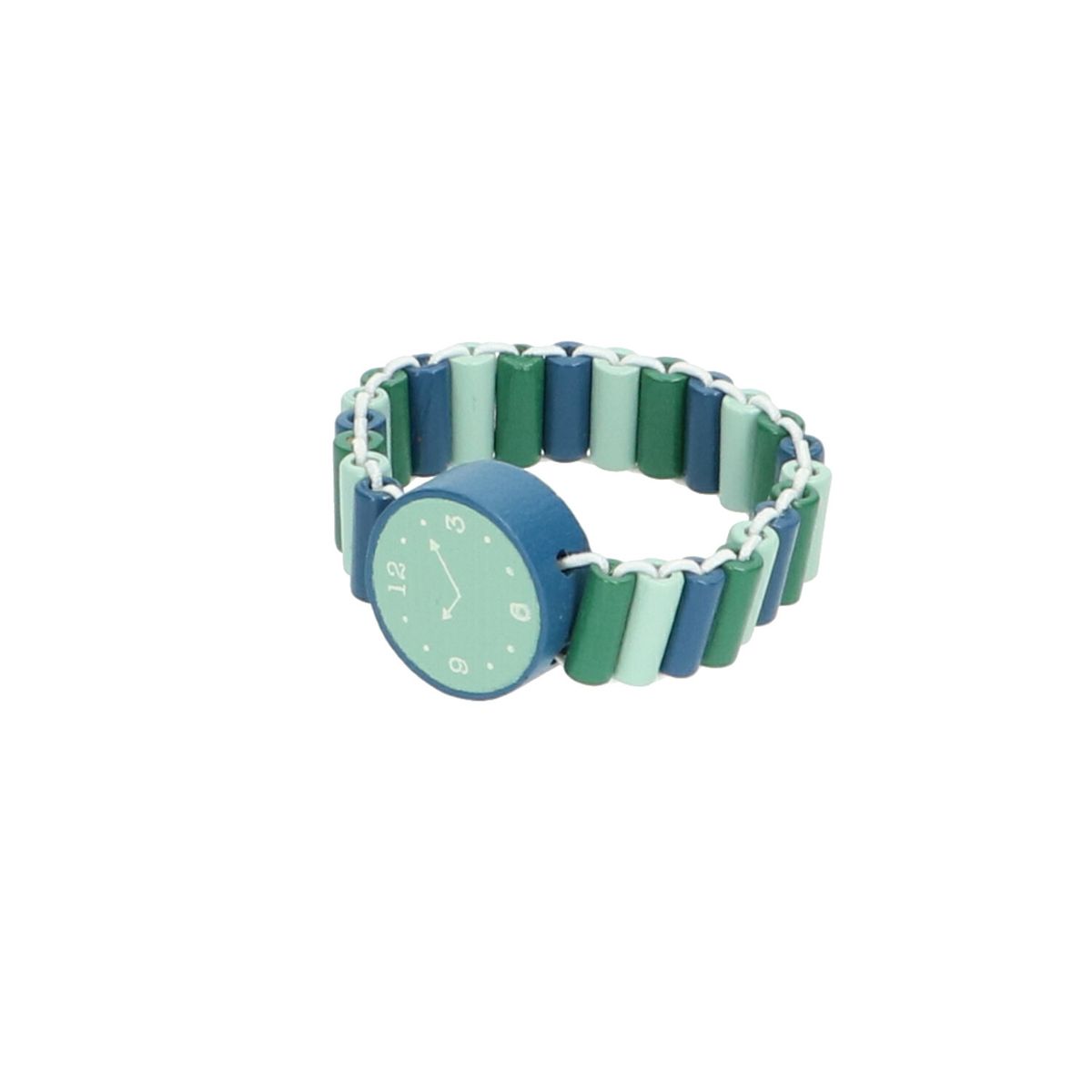 Hollywood Continentaal Manie Horloge, hout, blauw/groen, 3+ | Speelgoed vanaf 3 jaar | Dille & Kamille