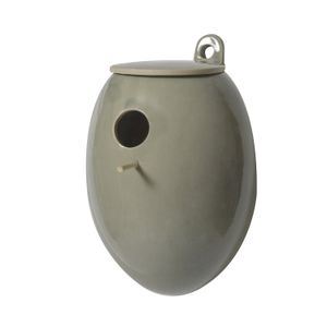 Birdhouse, pottery, green