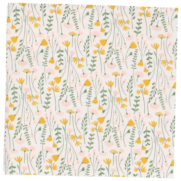 met gele veldbloemen, 33 x 33 cm Papieren servetten | Dille & Kamille