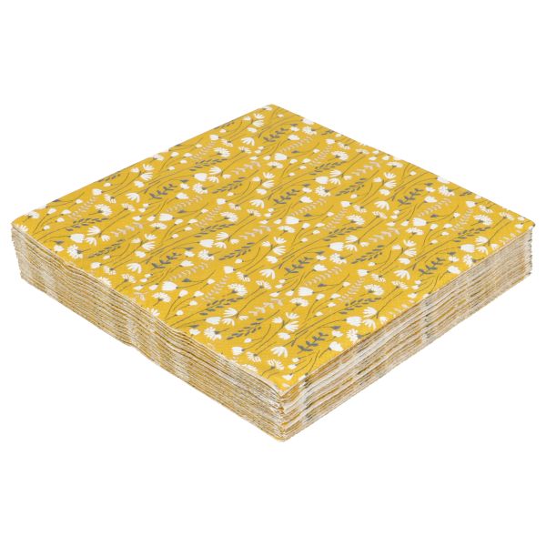 Servetten, papier, veldbloemen, 33 x 33 cm, 20 stuks Servetten, papier, veldbloemen, 33 x 33 cm, 20 stuks