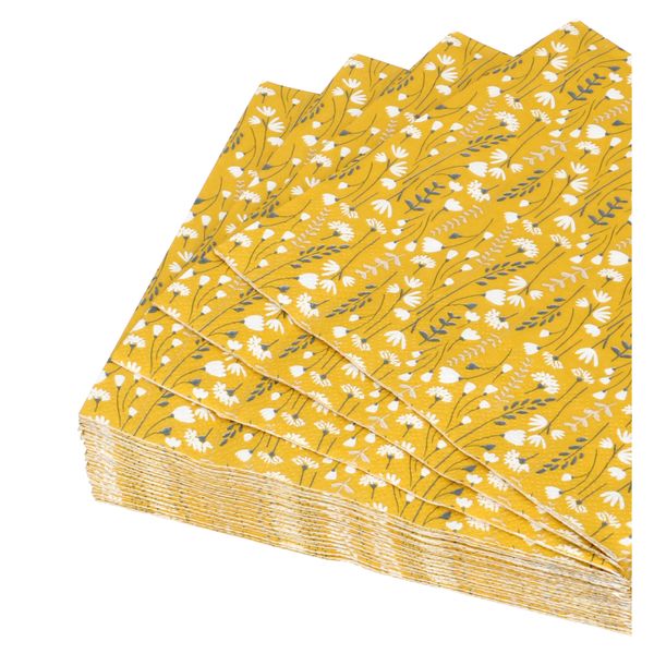Servetten, papier, veldbloemen, 33 x 33 cm, 20 stuks Servetten, papier, veldbloemen, 33 x 33 cm, 20 stuks