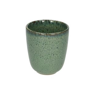 Cup reactive glaze, stoneware, green