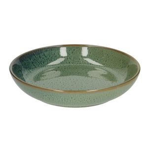 Plate deep reactive glaze, stoneware, green, Ø 22 cm