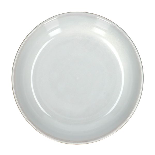 Plate deep reactive glaze, stoneware, grey, Ø 22 cm