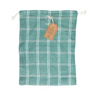 Fruit and vegetable bag, organic cotton, green, large