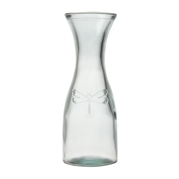 Carafe, libellule en relief, verre vert, 800 ml