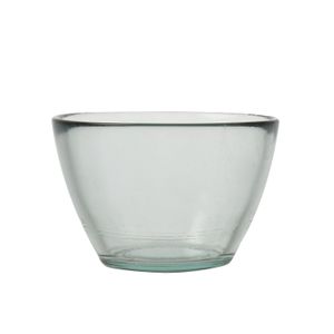 Bowl, green glass, ⌀ 14 x 9 cm