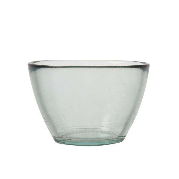 Schaal, groen glas, Ø 14 x 9 cm