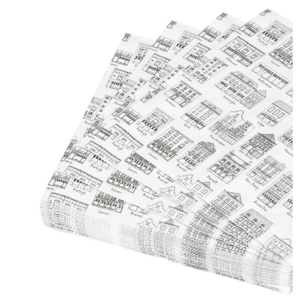 Napkins, paper, facades, 33 x 33 cm, pack of 20