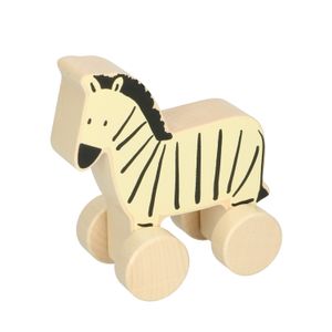 Zebra op wielen, hout, 12m+