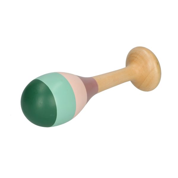 Maraca, bois, motif rayé, 12m+