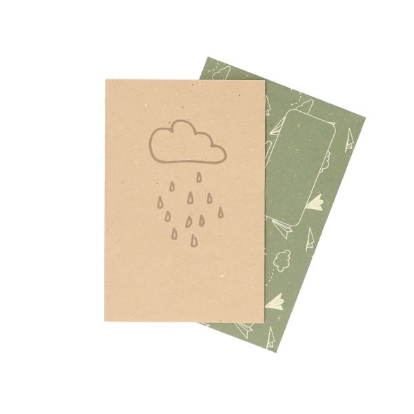 Kaarten met envelop, dungpapier, 4 stuks