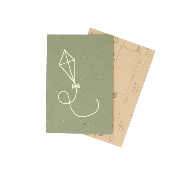 Kaarten met envelop, dungpapier, 4 stuks