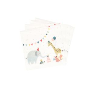 Napkins, paper, animal party, 33 x 33 cm, pack of 20