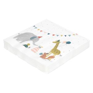 Napkins, paper, animal party, 33 x 33 cm, pack of 20