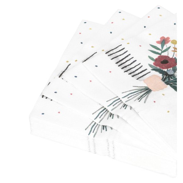 Napkins, paper, flower bouquet, 33 x 33 cm, pack of 20