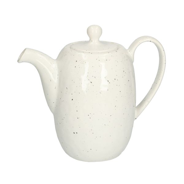 Theepot, keramiek, wit gespikkeld, 1,25 liter